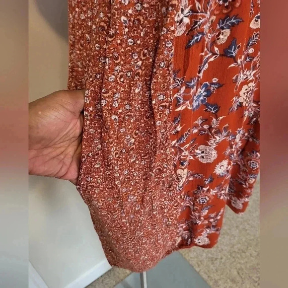 Knox Rose Floral Paisley Print Boho Short Sleeve Dress(XS) - Picture 10 of 10